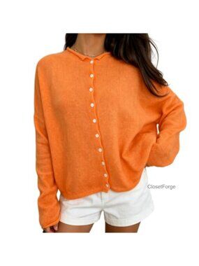 Women Knit Cardigan Sweaters Long Sleeve Button Down Loose Top